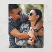 バジェットほこりっぽい青い葉の写真結婚式招待状 (裏面)