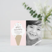 バジェットアイスクリームコーン子供の誕生日招待 (スタンド正面)