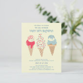 バジェットアイスクリームコーン19th誕生日招待状 (スタンド正面)