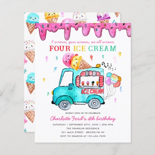 バジェットアイスクリームトラック4th夏子供の誕生日