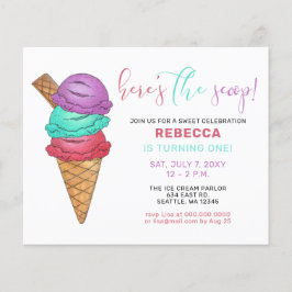 バジェットアイスクリームパーティー誕生日招待