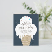 バジェットアイスクリーム子供の誕生日パーティの招待状 (スタンド正面)