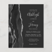 バジェットアガテブラックシルバーダーク結婚式招待状 (正面)