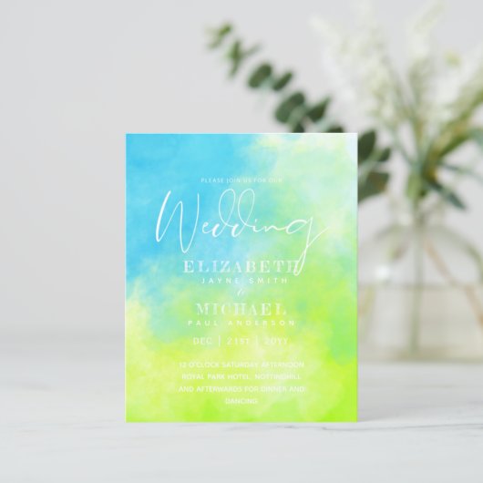 バジェットアクアウォーターカラーウェディング招待海ビーチ (スタンド正面)