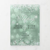 バジェットアクアグリッター写真すべて結婚の 三つ折り招待状 (カバー)