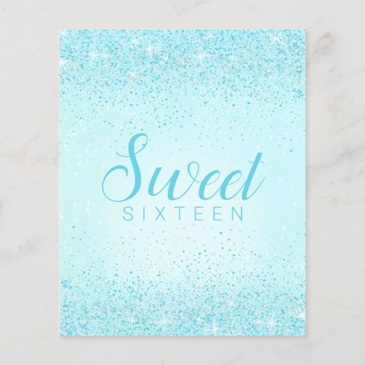 バジェットアクアグリッター、スウィート16招待状 (裏面)
