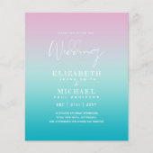 バジェットアクアピンクウェディング招待海ビーチ (正面)