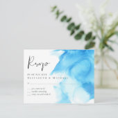バジェットアクアブルーウォーター結婚カラー ポストカード (スタンド正面)