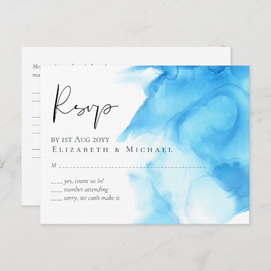 バジェットアクアブルーウォーター結婚カラー ポストカード (正面/裏面)