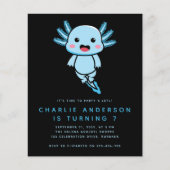 バジェットアクソロトルキッドの誕生日パーティーの招待状 (正面)