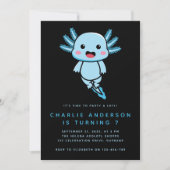 バジェットアクソロトルキッドの誕生日パーティーの招待状 招待状 (正面)