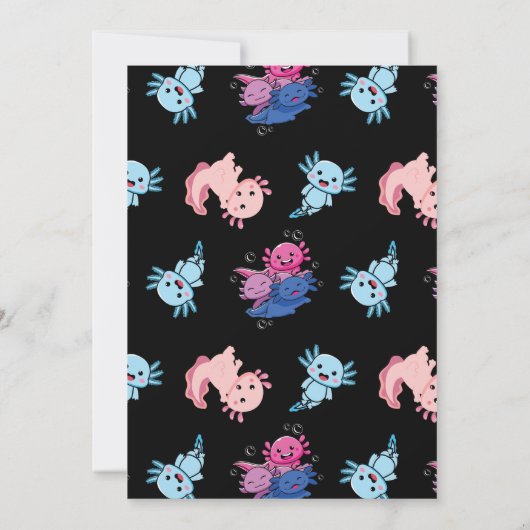 バジェットアクソロトルキッドの誕生日パーティーの招待状 招待状 (裏面)