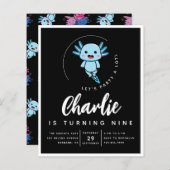 バジェットアクソロトル誕生日パーティーの招待 (正面/裏面)