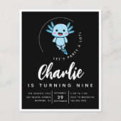 バジェットアクソロトル誕生日パーティーの招待 (正面)