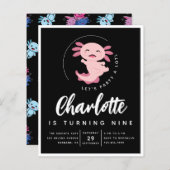 バジェットアクソロトル誕生日パーティーの招待 (正面/裏面)