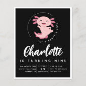 バジェットアクソロトル誕生日パーティーの招待 (正面)