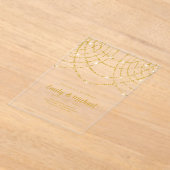 バジェットアクリル澄ん金ゴールドライツラグジュアエレガントリー アクリル招待状 (レイダウン)