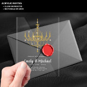 バジェットアクリル澄ん金ゴールドライツラグジュアエレガントリー アクリル招待状