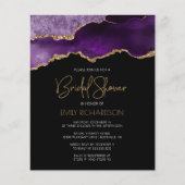 バジェットアゲートグエードパープルブライダルシャワー招待 (正面)