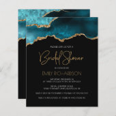 バジェットアゲートゲードティール（緑がかった色）ブライダルシャワー招待 (正面/裏面)