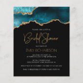 バジェットアゲートゲードティール（緑がかった色）ブライダルシャワー招待 (正面)