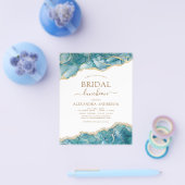 バジェットアゲートティール（緑がかった色）金ゴールドブライダルシャワールンチョン チラシ (シングル)