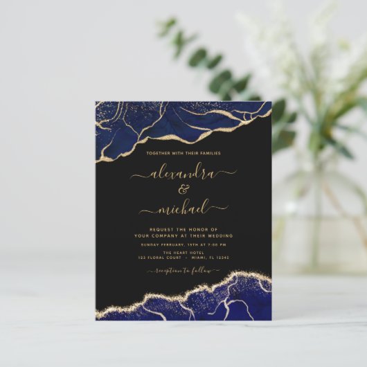 バジェットアゲートネイビーブルー金ゴールドブルー結婚ズ (スタンド正面)