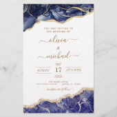 バジェットアゲートネイビーブルー金ゴールドブルー結婚ズ (正面)