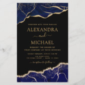 バジェットアゲートネイビーブルー金ゴールドブルー結婚ズ (正面)