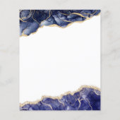 バジェットアゲートネイビーブルー金ゴールドブルー結婚ズ チラシ (裏面)