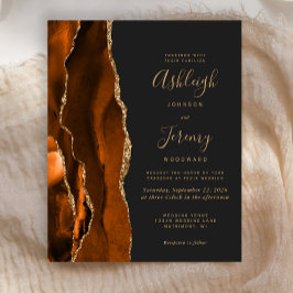 バジェットアゲートバーンドオレンジダーク結婚式招待状