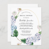 バジェットアジサイバラブライダルシャワー招待 (正面/裏面)