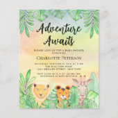 バジェットアドベンチャーアワイーズサファリベイビーシャワー招待状 (正面)