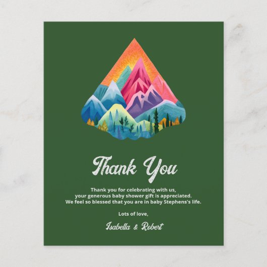 バジェットアドベンチャー待ちベビーシャワーありがとう (正面)