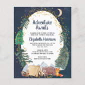 バジェットアドベンチャー待ち仮想ベビーシャワー招待状 (正面)