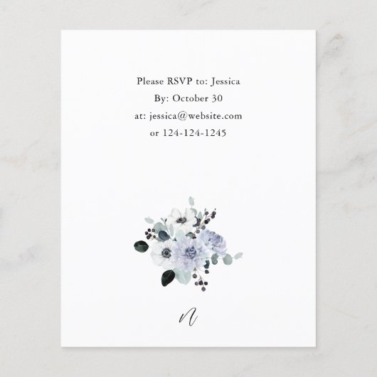 バジェットアネモネウィンターホワイトフローラホリデーパーティー チラシ (裏面)