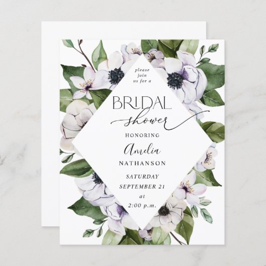 バジェットアネモネホワイトフローラブライダルシャワー (正面/裏面)