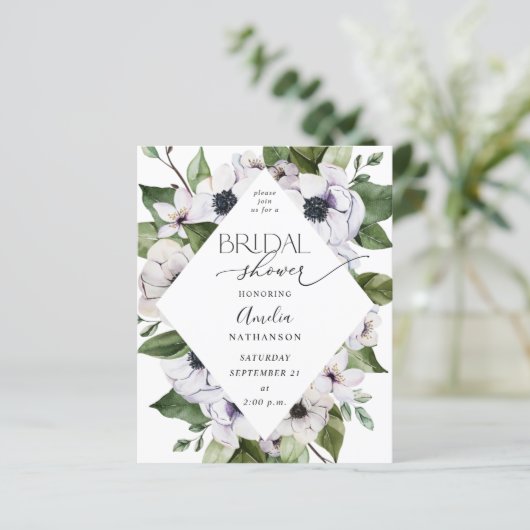 バジェットアネモネホワイトフローラブライダルシャワー (スタンド正面)