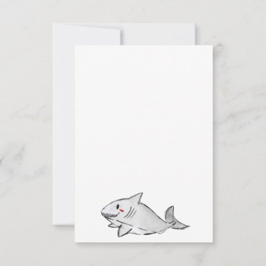 バジェットアンダーザシースイミングシャーク海誕生日 ノートカード (裏面)