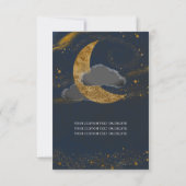 バジェットアンダーザスターズブルー金ゴールドムーンキンセアニェラ ノートカード (裏面)