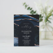 バジェットアーチネイビーバラ金ゴールド結婚式招待状 (スタンド正面)