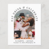 バジェットアーチフォトウェディングレセプション招待状 (正面)