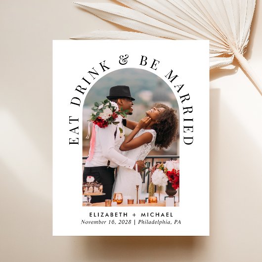 バジェットアーチフォトウェディングレセプション招待状