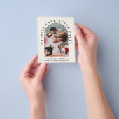 バジェットアーチフォトクリームウェディングレセプション招待状 チラシ (手)