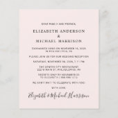 バジェットアーチフォトピンクウェディングレセプション招待状 (裏面)