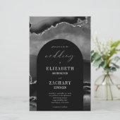 バジェットアーチブラックシルバーゲート結婚式招待状 (スタンド正面)