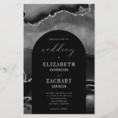 バジェットアーチブラックシルバーゲート結婚式招待状 (正面)