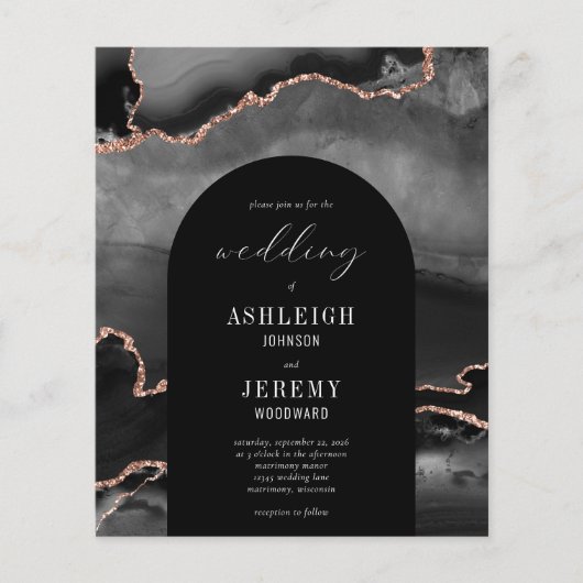 バジェットアーチブラックバラ金ゴールドアゲートウェディングエグスト (正面)