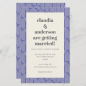 バジェットアーチラインパープルウェディングシャワー招待状 (正面/裏面)