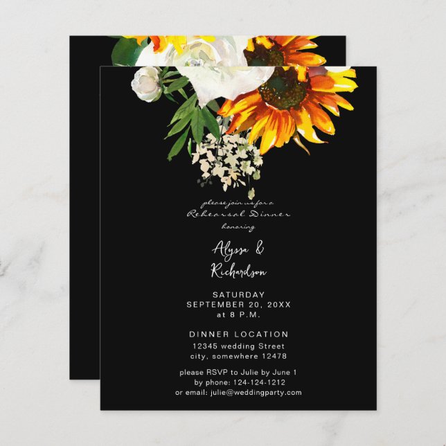 バジェットアートひまわりフローラリハーサルディナー – B (正面/裏面)